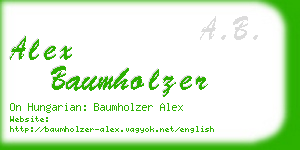 alex baumholzer business card